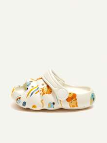 Cozy Pixies A Pair Of Baby Breathable Closed Toe Summer Cute Little Animal Print Slip-On Clog Shoes Children's Outdoor Beach Non-Slip Slippers Daily Home Slippers - White - View 7