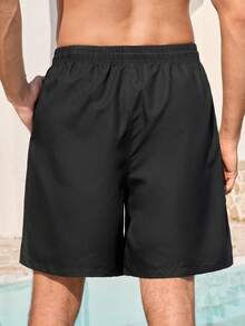 Manfinity VDAYZ Quần short đi biển nam in hoa, có dây rút - màu đen - Xem 3