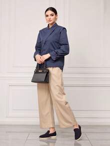 Sleekvia Sepatu Loafer Wanita Berlipit Gaya Retro, Nyaman, dan Bersol Lembut - Dusty Blue - View 6