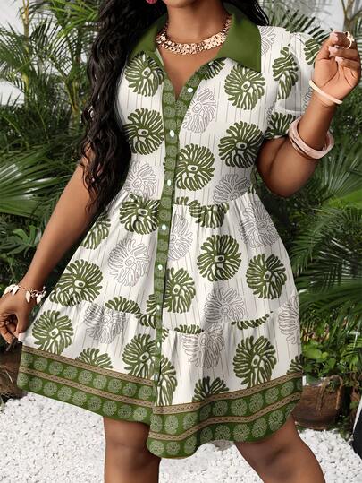 Slaydiva Vestido Feminino Mini com Estampa Floral Minimalista Casual, Adequado para o Verão