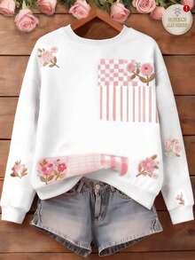 EMERY ROSE 大码可爱休闲印花圆领长袖卫衣 - 彩色 - 查看 2