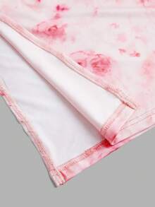 SHEIN Tween Girl Casual Elegant Asymmetric Neck Ruched Waist Bodycon Maxi Knit Dress, Suitable For Halloween Party, Back To School Outfit, Gatherings, Wine Red - Pink - View 5