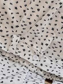 GlowEve Casual Ditsy Floral Elastic Waist Versatile Pants - Multicolor - View 3