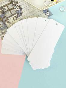 SHEIN 30Sheets/Set Kraft Paper Card Blank Black Card Business Card Message Thank You Card Writing Cards Label Bookmark Learning Cards Doodle Bookmark Ancient Style Bookmark Paper Blank Paper With Holes Hand-Painted Cards Creative DIY Material Package Student Note Handwritten Card - White - View 9