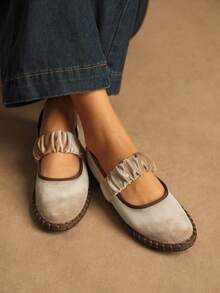 Rosivie Women's Versatile Fashion Flat Shoes For Daily Wear - Apricot - View 6