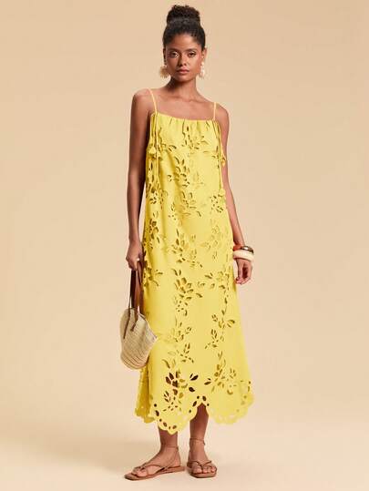 Travachic Đầm dệt màu trơn dành cho nữ, thích hợp cho kỳ nghỉ.