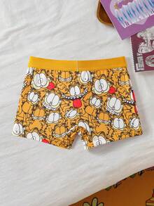 GARFIELD | SHEIN Celana Dalam Boxer Nyaman untuk Anak Laki-Laki Usia Remaja dengan Motif Kartun Blok Warna - Kuning - View 2
