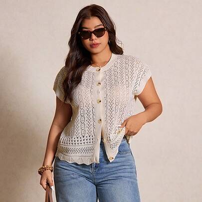 Cardigan casual oversize con maniche a pipistrello e fiori 3D fatti a mano