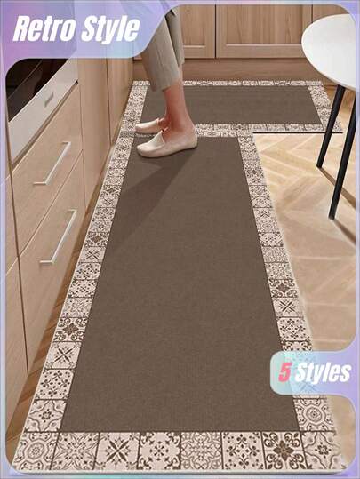 1pc Kitchen Mat With Colorful Gradient Pattern, Anti-Fatigue, Non-Slip, Quick-Drying And Water-Absorbing, Simple And Stylish Soft Rubber Mat Suitable For Kitchen, Bathroom, Entrance Door, Laundry Room And Other Places ,Room Decor