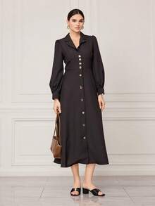 Sleekvia Casual Fashion Versatile Simple Chunky Heel Women's High Heel Sandals - Black - View 6