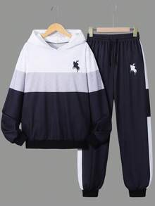 Teenage Boys' Casual Cool Comfortable Long Sleeve Hoodie And Pants Set - Multicolor - View 4