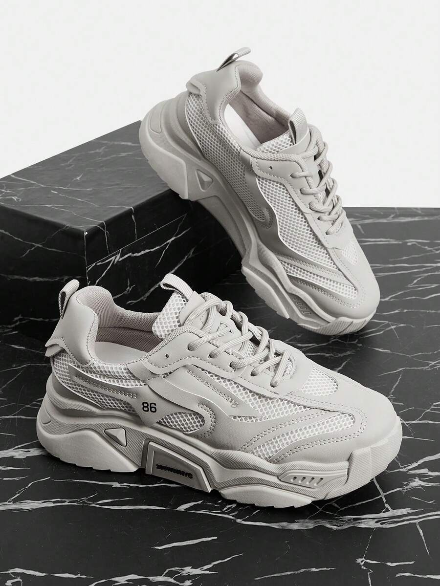 Vate Women's Fashion Sneakers Breathable Lightweight Casual Comfortable Walking Shoes For Daily Wear - Grey - View 1