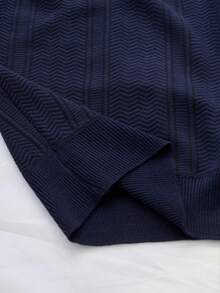 Manfinity CityGents 男士夏季休闲短袖针织上衣老款唯美男士纽扣Polo衫男士针织Polo衫男士Polo衫 - 藏蓝色 - 查看 7