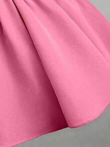 Sweetra Đầm dự tiệc đi biển không tay cổ chữ V chéo màu trơn thanh lịch dành cho nữ cỡ lớn, kiểu dáng mới mùa xuân/hè, thích hợp cho kỳ nghỉ hoặc tiệc tùng, kiểu dáng ngắn đa năng. - Hồng - Xem 4