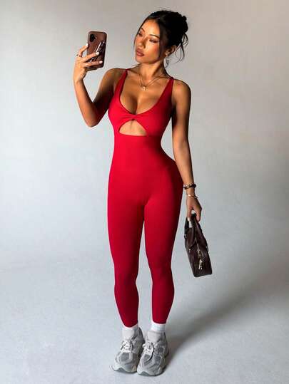 Core Rhythm Seamless High Elasticity Yoga Fitness Casual Sports Butt Lifting & Back Shaping Jumpsuit