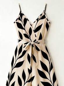 GlowEve Women's Vacation Printed Sleeveless Jumpsuit - Apricot - View 3