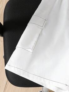 Coolqubz Bộ 2 món dành cho thiếu niên nam, gồm áo thun và quần short in hình chân dung phong cách vintage, dáng rộng thoải mái, phù hợp cho mặc hàng ngày và dạo phố. - Đen và trắng - Xem 4
