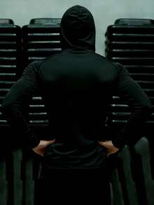 Manfinity Sport PWRUP 男士运动卫衣 - 黑色 - 查看 2