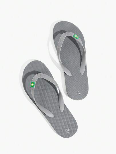 Grefit 撞色印花平底沙滩拖鞋，室内外皆宜，轻便舒适，防滑，适合户外行走，街头时尚，多功能平底拖鞋，室内外皆宜，假日季人字拖，热带风情，纯色设计，适合海滩度假穿着