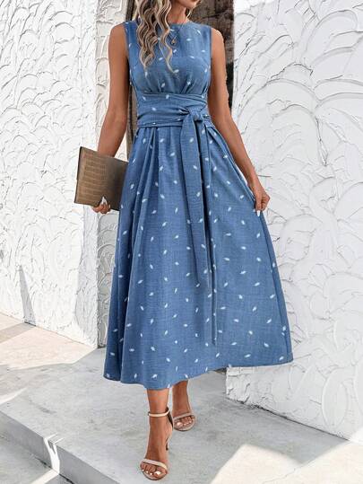 Reflora Plus Size Women Linen Striped Round Neck Waist Bow Pocket Sleeveless Loose Casual Dress, Suitable For Various Occasions, Casual, Commute And Travel,Business Casual Woman Women's Fashion Carnival Costume Carnival Women Look 2026 Women Carnival Costume Carnival Outfit Carnival Costume For Women Women's Carnival Costume Vacation Outfits Women Holiday Outfits For Women Summer Holiday Outfits Summer Vacation Outfits Summer Outfits For Women Summer Clothes Summer Vacation Outfits Summer Outfits For Woman Summer Clothes Women Elegant Dresses For Women Elegant Dress For Women Elegant Dresses For Party Elegant Dress Women High-Quality Dress
