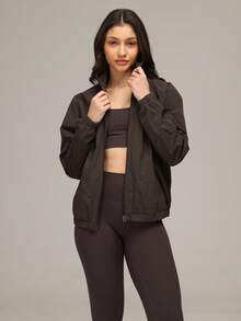 Sigmas 女士梭织全拉链修身运动外套（春季款） - 咖啡棕 - 查看 4