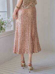 DAZY Chân váy nữ thanh lịch đính sequin, thích hợp cho mùa xuân/hè. - Hồng - Xem 2