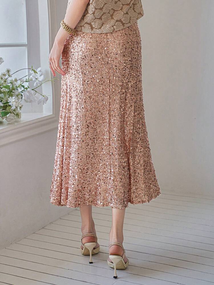 Women's Elegant Sequin Decorated Skirt, Spring/Summer