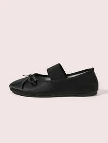 CUCCOO DOLLMOD Women's Casual Versatile Commuting Flats With Bow Decor Valentine's Day - Black - View 2