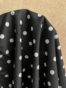 Soleia 女士波点V领镂空腰A字迷你连衣裙，适合派对、圣诞节、约会、夜店、波西米亚风、度假、秋季等场合。 - 黑與白 - 查看 7