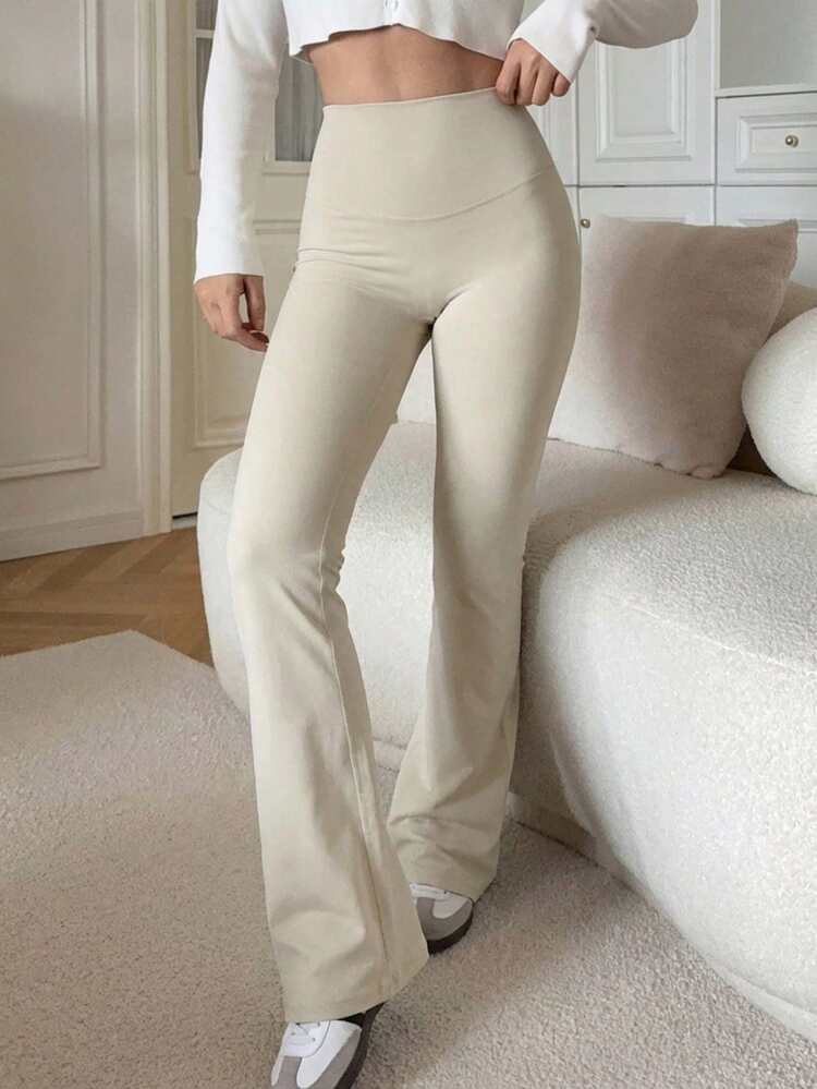 Women's Solid Color Minimalist Leggings, Everyday Wear