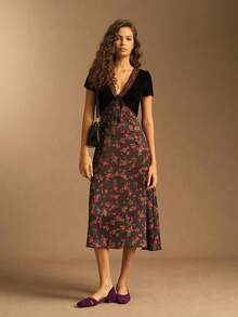 Rosivie 女士休闲通勤百搭低跟鞋 - 酒紅色 - 查看 3