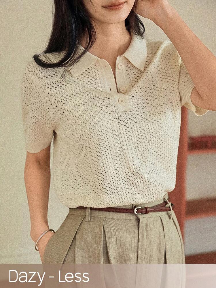 Women's Casual Knit Sweater, Stylish Design For Spring, Summer, Valentine's Day, Suitable For Office Commute Business Casual Woman