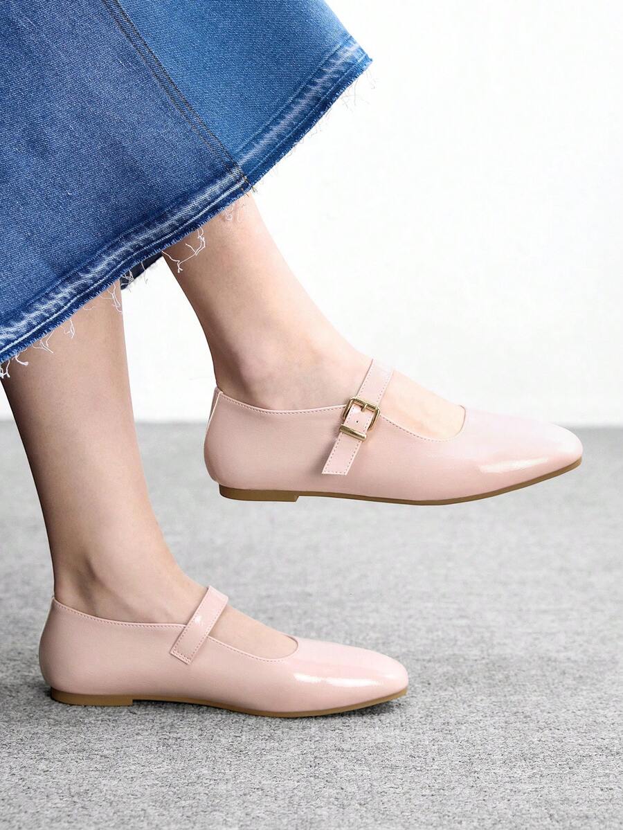 CUCCOO BIZCHIC Zapatos planos de mujer versátiles, de moda sencilla y generosa, para el tiempo libre, el trabajo y el transporte - Rosa claro. - Ver 1