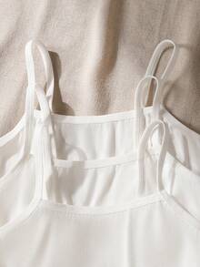 SHEIN 3件装少女基础款舒适棉质针织吊带文胸，白色 - 彩色 - 查看 3