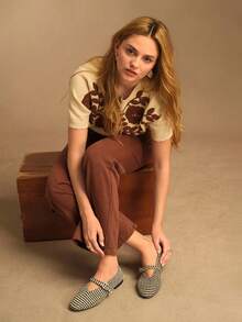 Rosivie Women's Casual Buckle Design Flat Loafers, Versatile For Daily Wear - Black and White - View 4