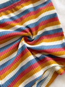 Soleia Women's Summer Vacation Casual Striped Halter Top & Shorts 2 Pieces Set - Multicolor - View 5