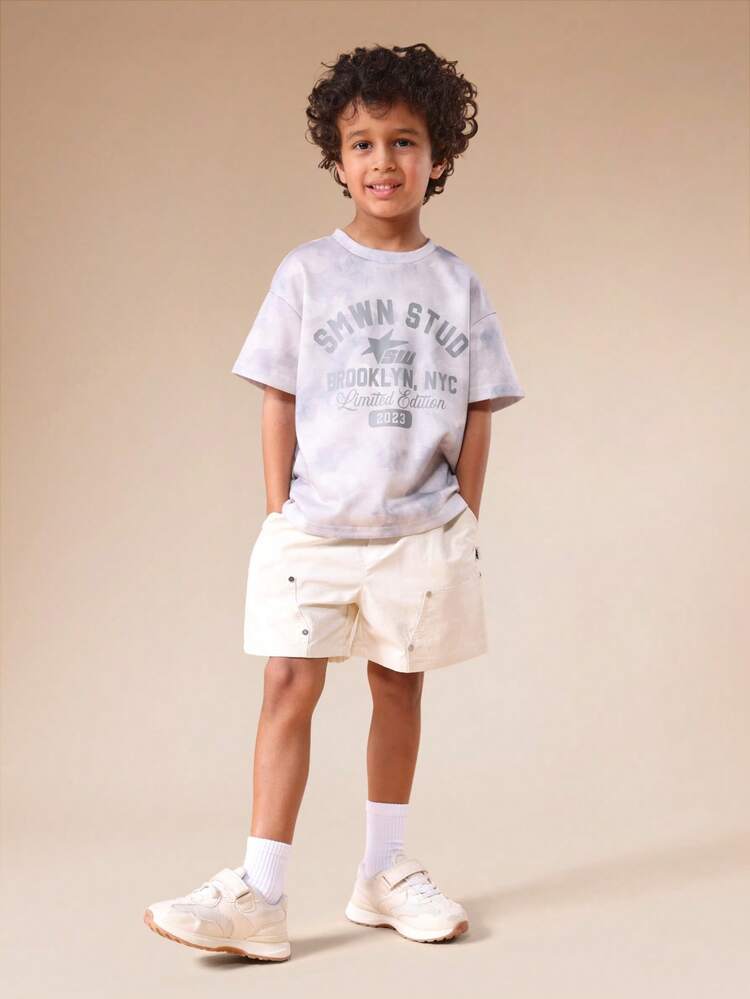 Tie Dye T-Shirt And Shorts Set With NYC Print