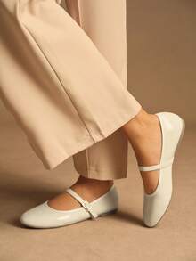 Rosivie Women Casual Versatile Commute Simple Daily Buckle Flats - Chantilly - View 2