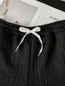 Bộ 2 món gồm áo polo cổ bẻ và quần short kiểu dáng thường ngày dành cho thiếu niên nam. - màu đen - Xem 4