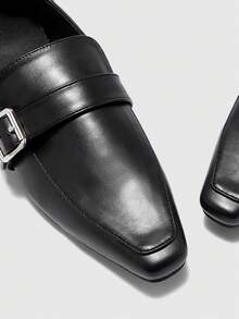 CUCCOO BIZCHIC 女士搭扣设计休闲时尚平底鞋 - 黑色PU - 查看 7