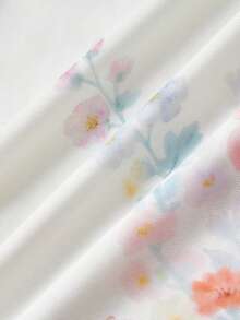 SHEIN MOD 女士印花修身优雅中长吊带裙 - Pearl White - 查看 7