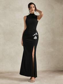 Briarwyn New Women's Sleeveless Fitted Elegant Dress, Suitable For Gatherings And Parties - Black - View 4