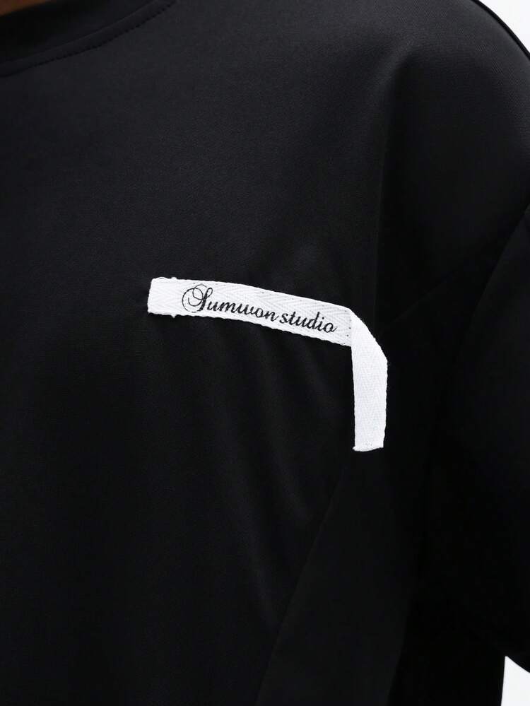 Ensemble t-shirt et short oversize avec logo en écriture cursive