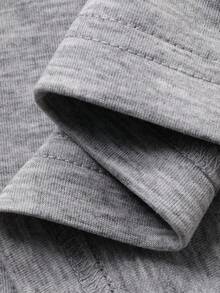 FRIFUL Áo thun nữ cổ tròn, viền phối màu tương phản, dáng rộng, cơ bản, phong cách thường ngày. - Xám - Xem 7
