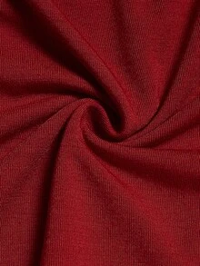 Elenzga Set de 2 piese pentru femei, mărime plus, elegant, cu top cu mânecă lungă, fără umeri, și fustă midi cu imprimeu floral - roșu - Vizualizare 4