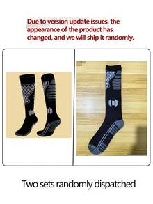 Skiing Socks, Men's Winter Warmers, Women's Compression Stockings, Professional Cycling, Hiking, Running, Trekking, Long Tube Socks - Multicolor - View 7