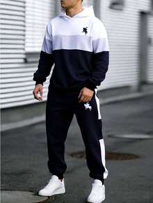 Teenage Boys' Casual Cool Comfortable Long Sleeve Hoodie And Pants Set - Multicolor - View 1