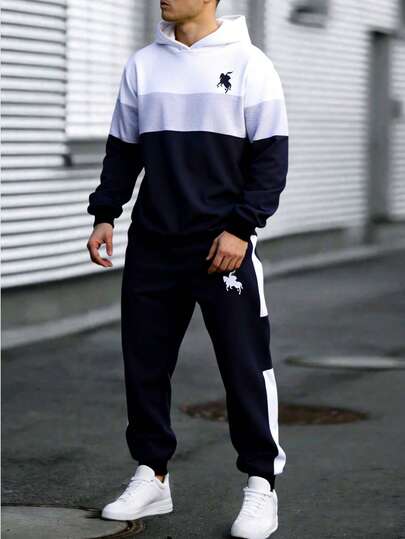 Tonårspojkar, bekvämt och avslappnat set med långärmad huvtröja och byxor