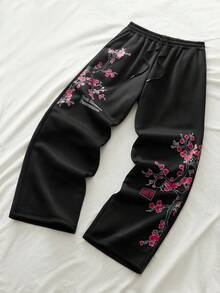 AXEPEAK 男士印花休闲运动裤 - 黑色 - 查看 8