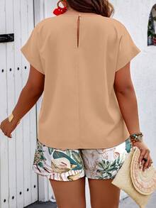 SHEIN Clasi Random Print Casual Vacation Style Plus Size 2 Pieces Set - Multicolor - View 2